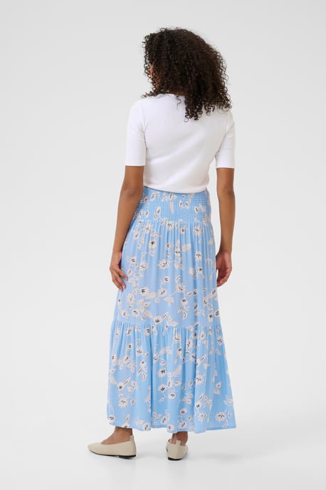 Skirt A-shape Vista Blue W. Chalk Flowers - Image 2