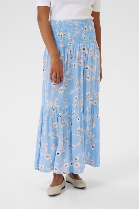 Skirt A-shape Vista Blue W. Chalk Flowers - Image 3
