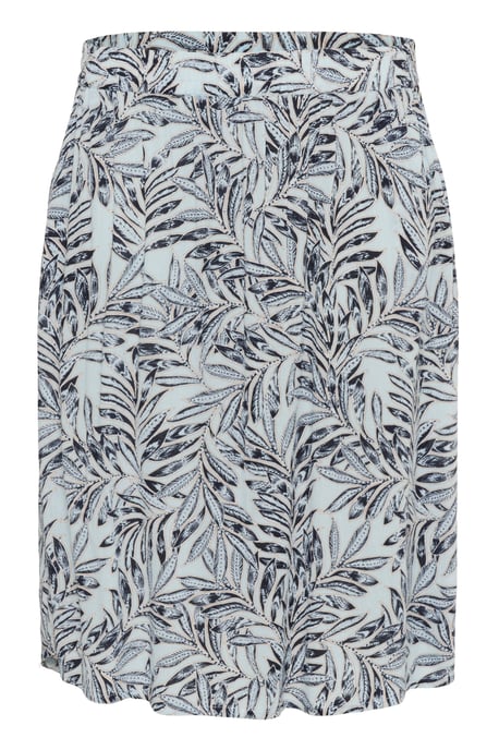 Skirt A-shape Blue Leaf Print - Image 5