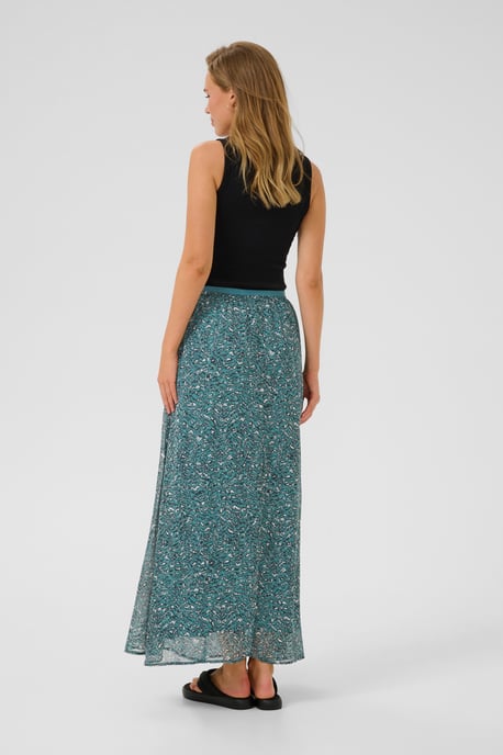 Skirt A-shape Teal/Black/White Graphic - Image 2