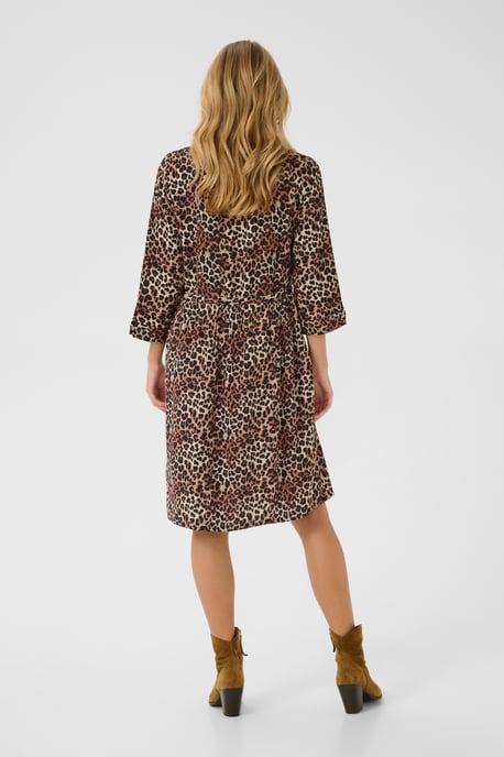 Dress Feminine Silhouette Leopard Mix - Image 2