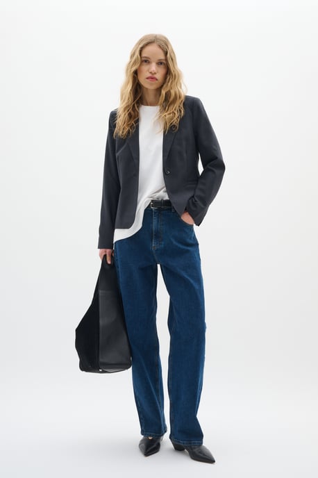 Blazer Feminine Silhouette Dark Grey Melange - Image 2