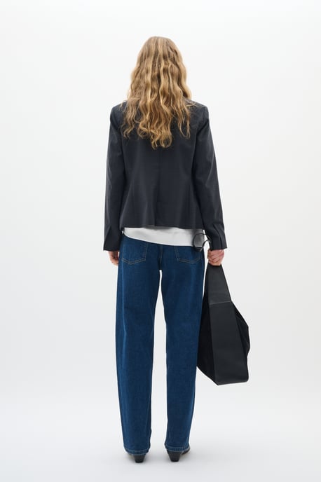 Blazer Feminine Silhouette Dark Grey Melange - Image 4