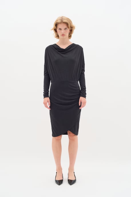 Jersey dress Shaped fit Black - Image 1