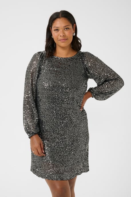 Jersey jurk A-shape silver - Image 3