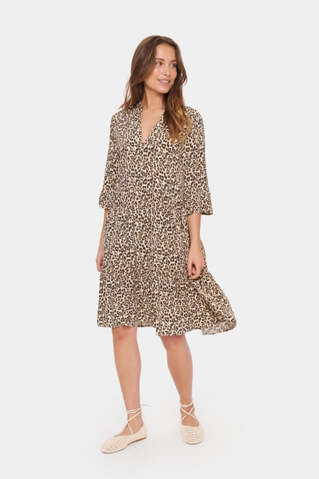 Dress Casual fit Creme Leopard Strokes - Image 1