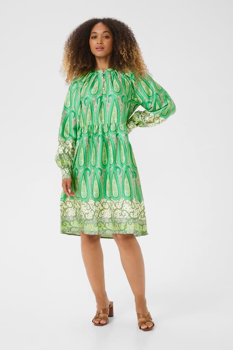 Jurk Feminine Green Paisley Border multicolour - Image 2