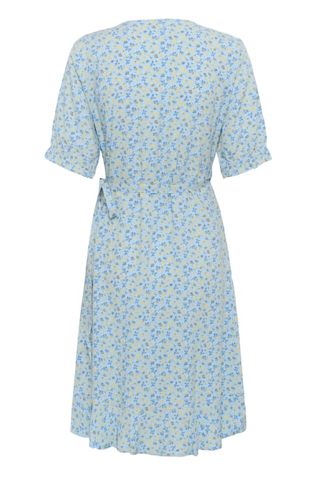 Dress Feminine Silhouette Blue Yellow Small Floral - Image 5