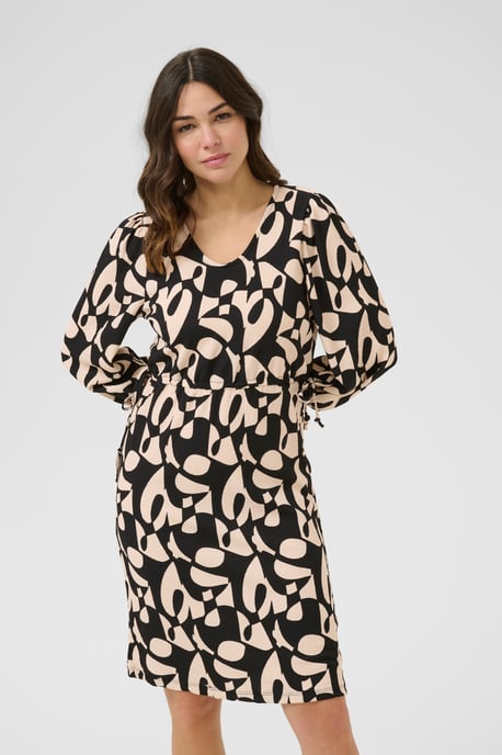 Jurk Regular fit black offwhite - Image 3