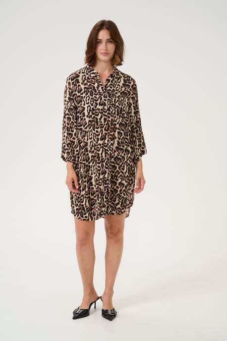 Long sleeved shirt Loose fit Naturel Leopard Print - Image 1