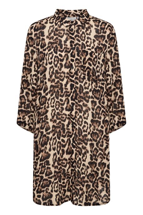 Long sleeved shirt Loose fit Naturel Leopard Print - Image 4