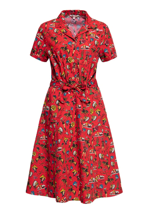 Queen Kerosin Damen Swingkleid Western Oldschool rot - Image 1