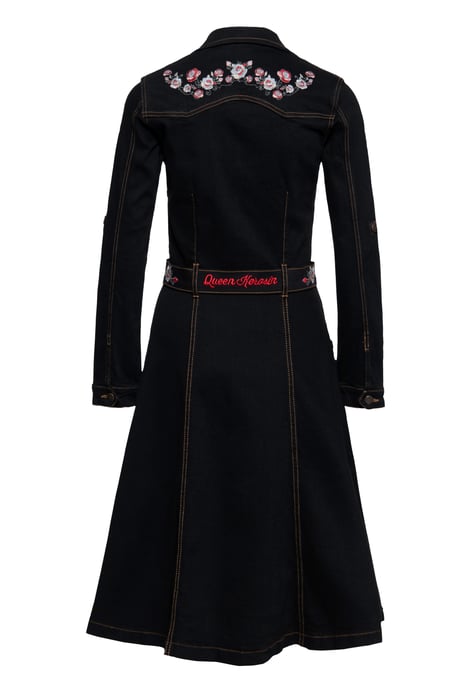Queen Kerosin Damen Denim Swing Kleid schwarz - Image 2