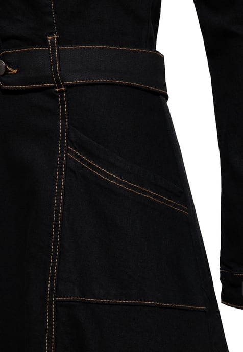 Queen Kerosin Damen Denim Swing Kleid schwarz - Image 5