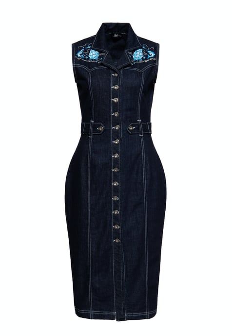 Queen Kerosin Damen Denim Bleistiftkleid Denim - Image 1
