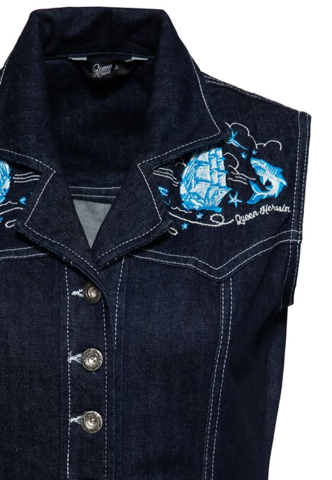 Queen Kerosin Damen Denim Bleistiftkleid Denim - Image 3