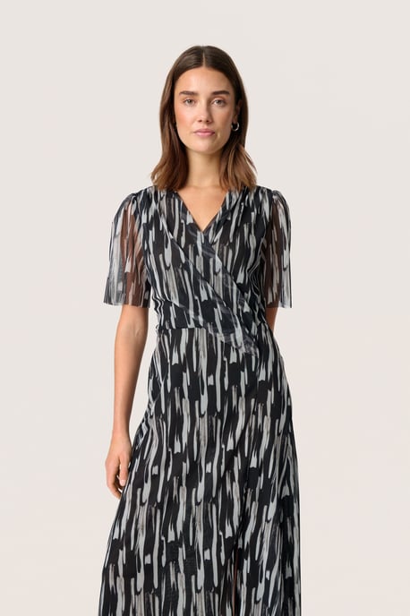 Jersey dress Regular fit Black Stroke Print - Image 3