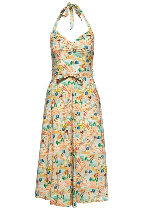 Queen Kerosin Damen Neckholder Pencil Kleid Mehrfarbig - Image 1
