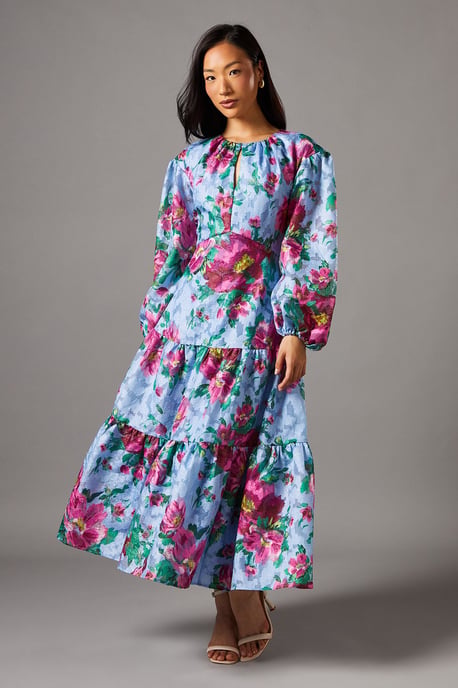 Printed Jacquard Volume Dress - Image 1