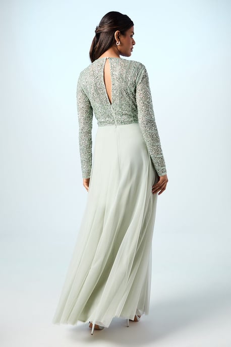 Petite Mixed Gem Tulle Skirt Bridesmaid Dress - Image 3
