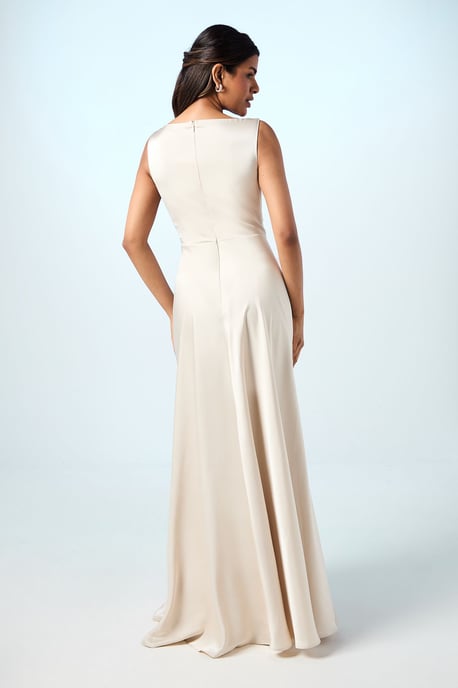 Coast Honoured Petite Sleeveless Cowl Neck Satin Maxi Bridesmaid Dress - Image 4