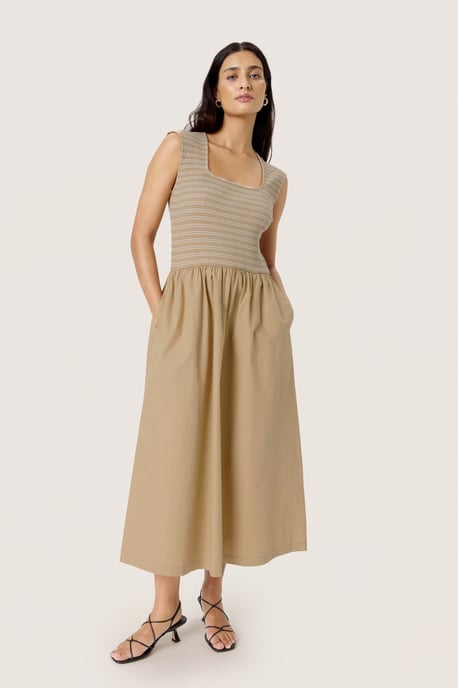 Jersey jurk Feminine beige - Image 1