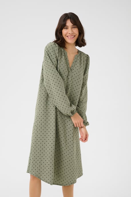 Blouse with long sleeve Regular fit Vetiver w. Deep Black Dot - Image 3