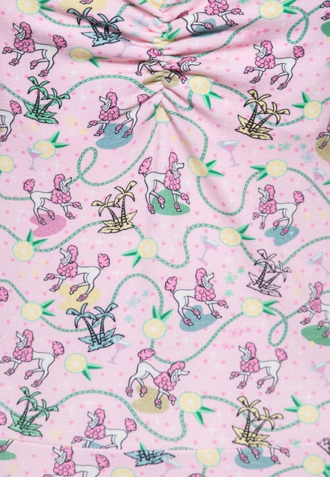 Queen Kerosin Damen Allover-Print Swingkleid Poodle pink - Image 3