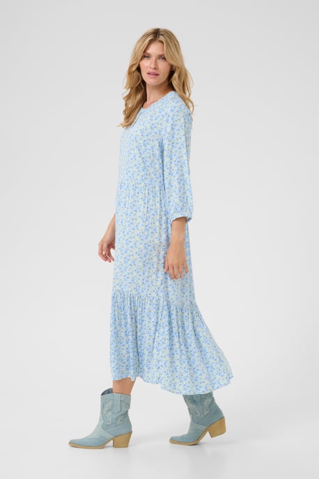 Dress A-Line Blue Yellow Small Floral - Image 2