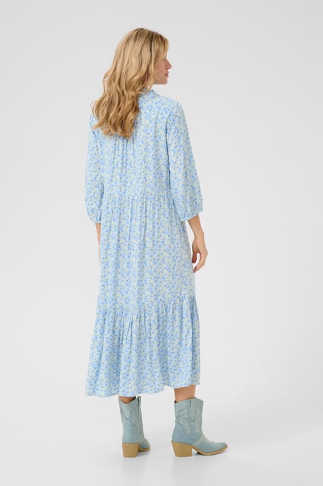 Dress A-Line Blue Yellow Small Floral - Image 3