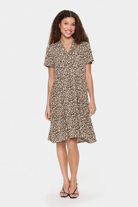 Dress Loose fit Creme Leopard Strokes - Image 1