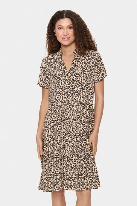 Dress Loose fit Creme Leopard Strokes - Image 2