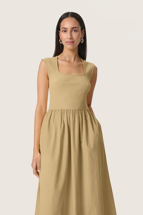 Jersey jurk Feminine beige - Image 3