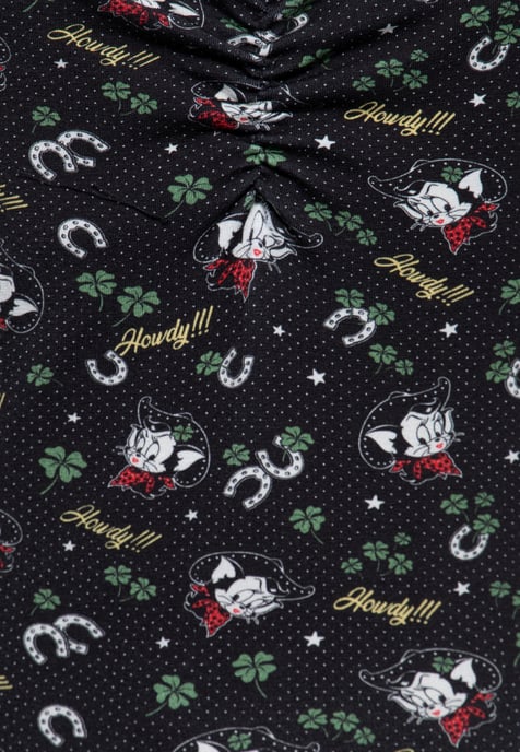 Queen Kerosin Damen Allover-Print Swingkleid Howdy black - Image 3