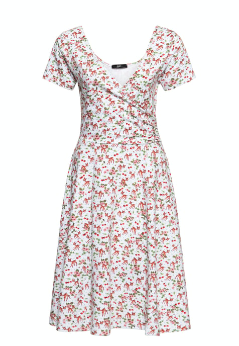 Queen Kerosin Damen Swing Kleid in Wickel-Optik weiß - Image 1