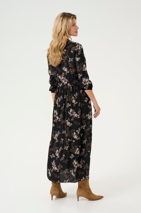 Jurk A-shape Black With Autumn Flowers black multi - Image 5