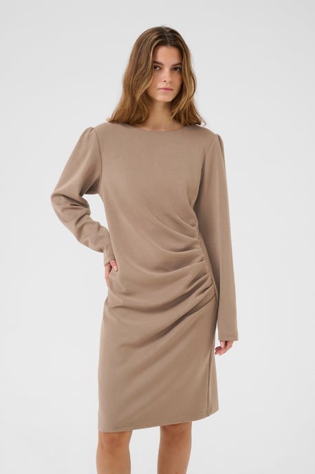 Jersey jurk Feminine beige - Image 3