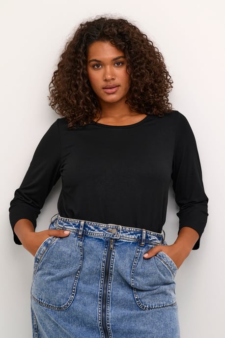 Jersey jurk A-shape black - Image 2