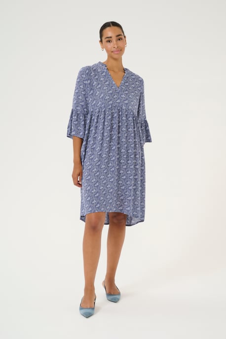 Jurk A-shape blue white - Image 2