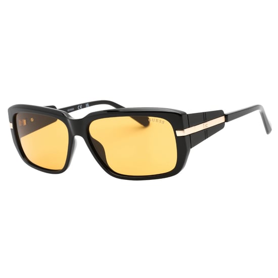 Guess zonnebril met glanzend zwart montuur en bruine glazen - Image 2