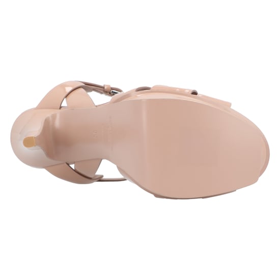 Saint Laurent Tribute Patentleren Platform Sandalen Beige - Image 4