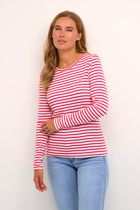 Long sleeved T-shirt Regular fit Chalk / Virtual Pink Stripe - Image 2
