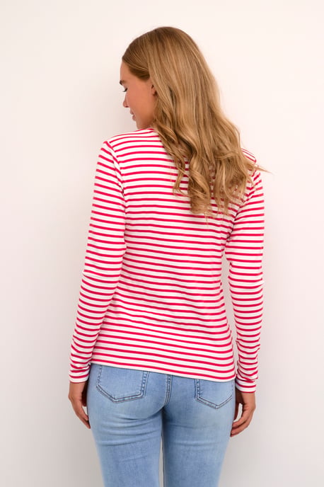 Long sleeved T-shirt Regular fit Chalk / Virtual Pink Stripe - Image 3