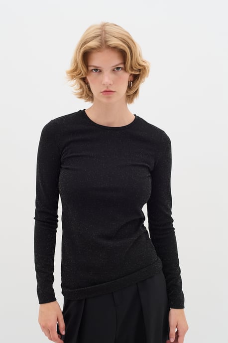 Long sleeved T-shirt Slim fit Black - Image 3