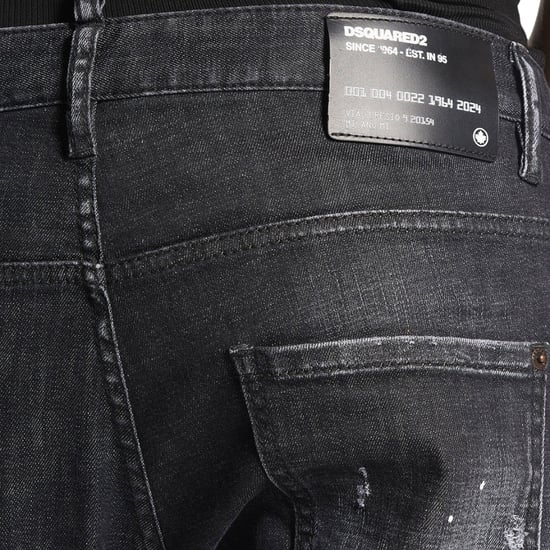 Dsquared2 Skater Jean Gescheurde dijen Verfspatten Zwarte wasjeans - Image 4