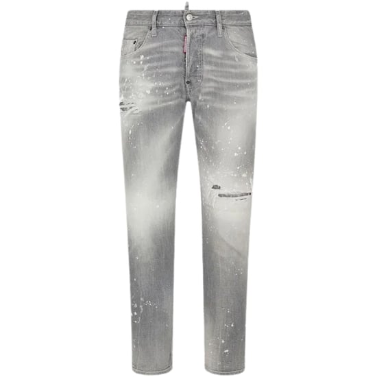 Dsquared2 Skater Jean Paint Splatter Light Grey Wash Jeans - Image 1