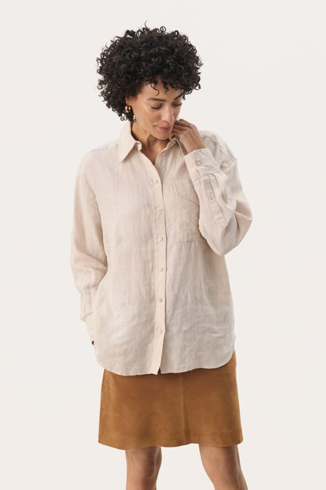 Long sleeved shirt Oversize fit French Oak - Image 2