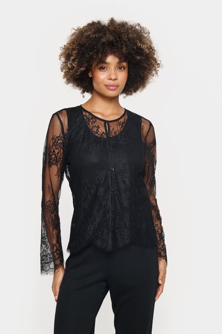 Shirt met lange mouwen Regular fit Blac - Image 2