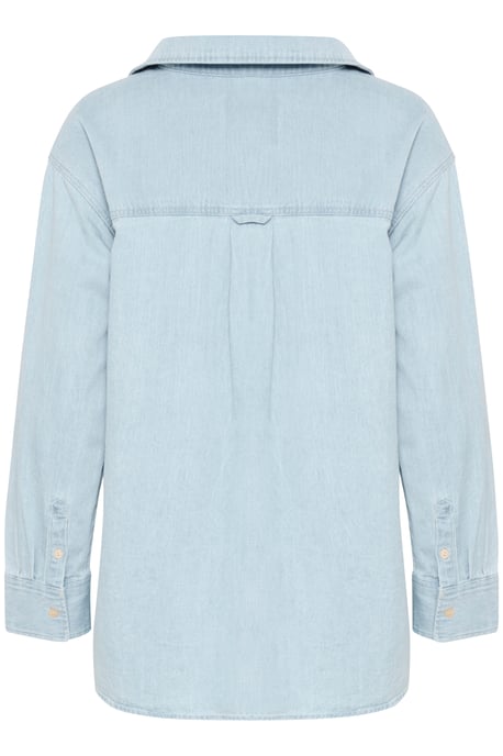 Long sleeved shirt Oversize fit Whiteish Blue Denim - Image 5