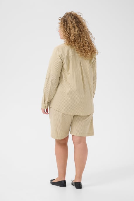 Overhemd met lang mouwen Loose fit Chincilla / White stripe beige - Image 2
